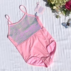 Flip Sequin Soft Pink One Piece Swimsuit 7/8
